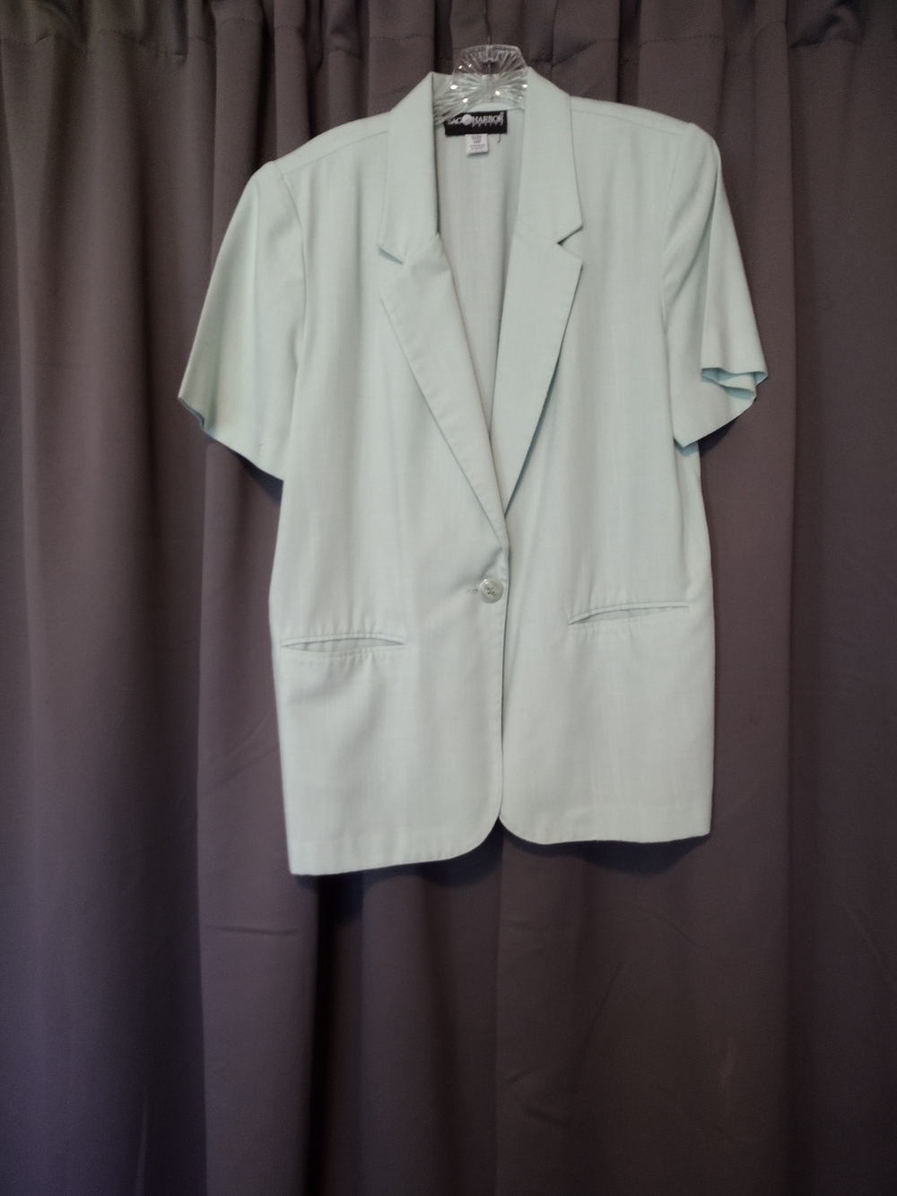 Sag Harbor Mint Short-Sleeve Single-Button Blazer